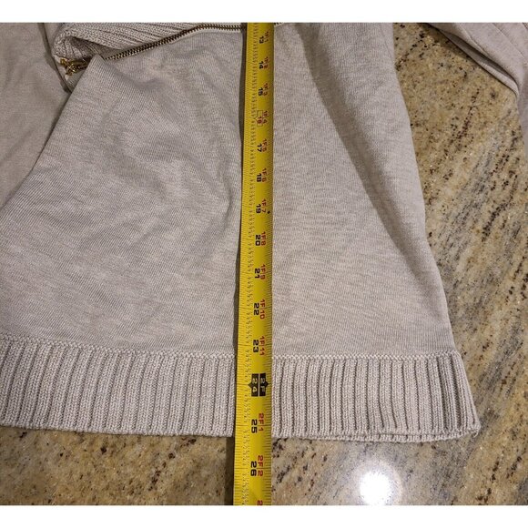 Dress Barn Woman XL Open Front Asymmetrical Hem Cardigan Sweater Zipper Accent - Picture 3 of 15